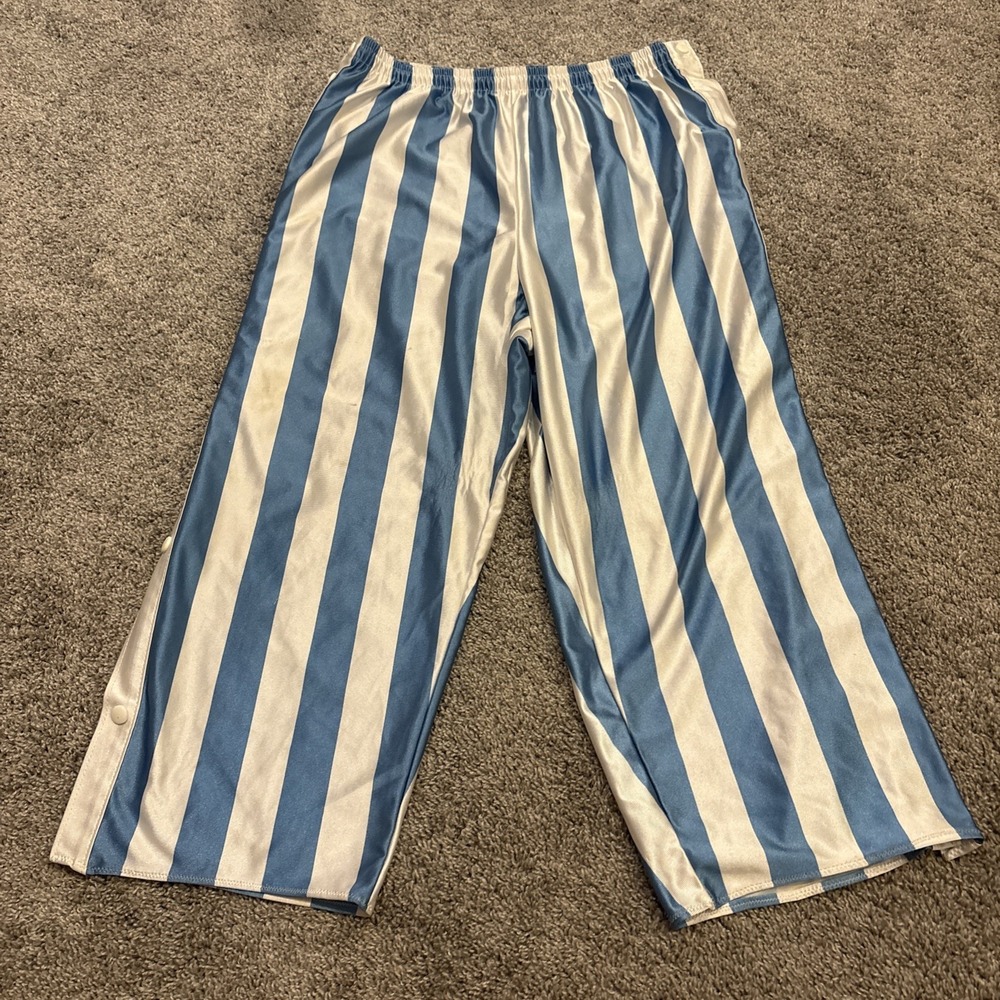 Dream USA Harlem Mens L Tear Away Warm Up Pants Blue White Striped Retro Vintage